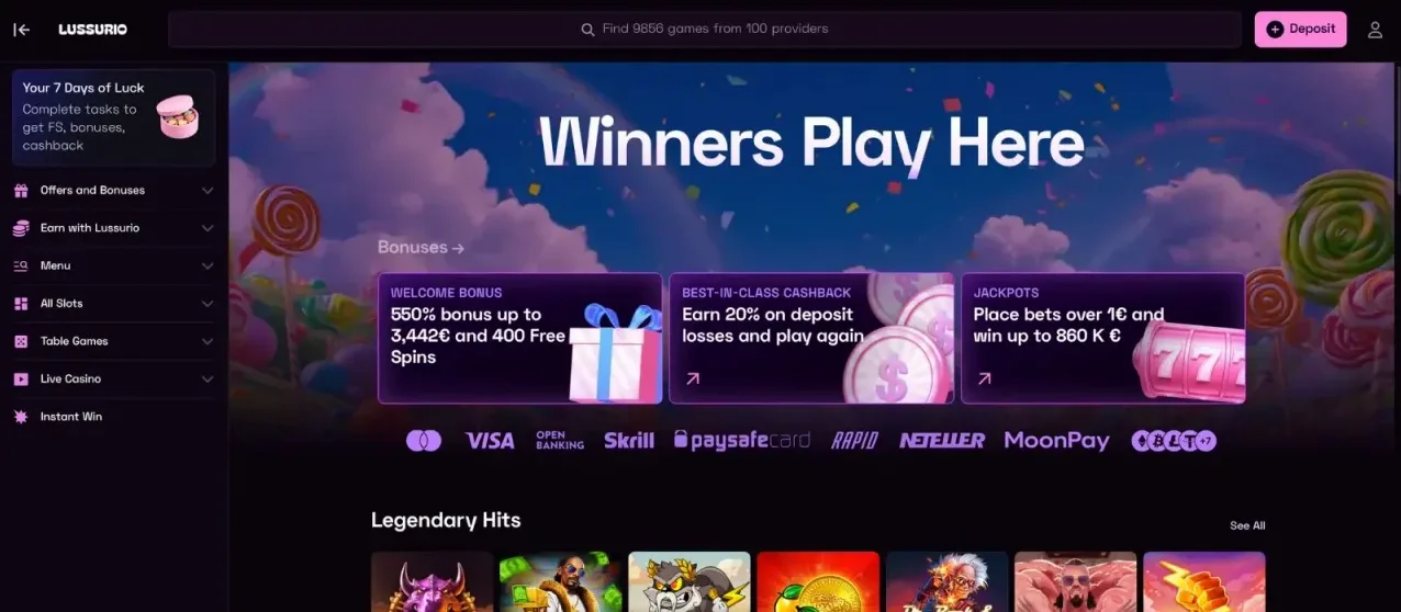 Lussurio Casino — Il Tuo Casinò Online Ufficiale