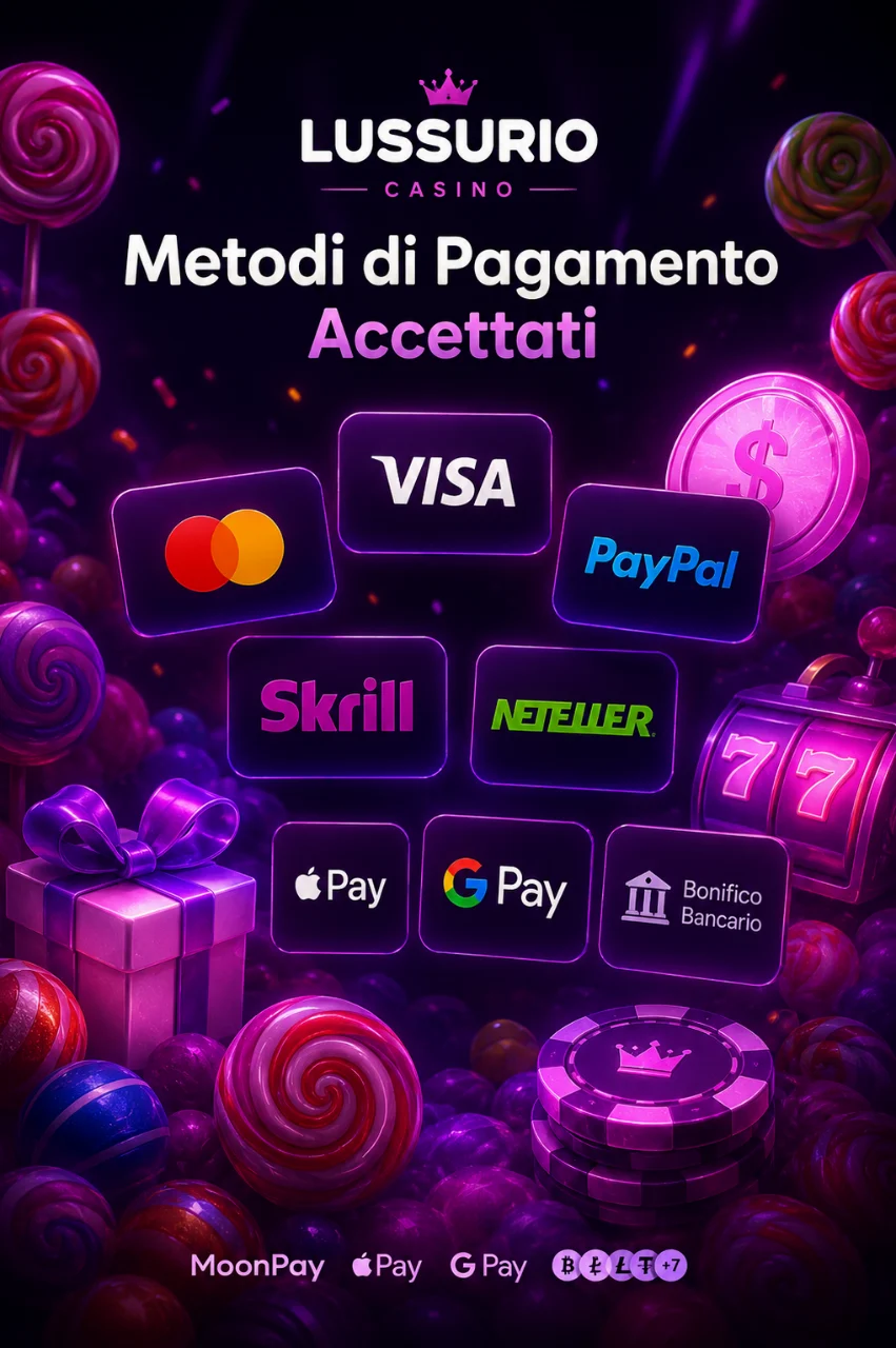 Lussurio Casino — Metodi di Pagamento Accettati